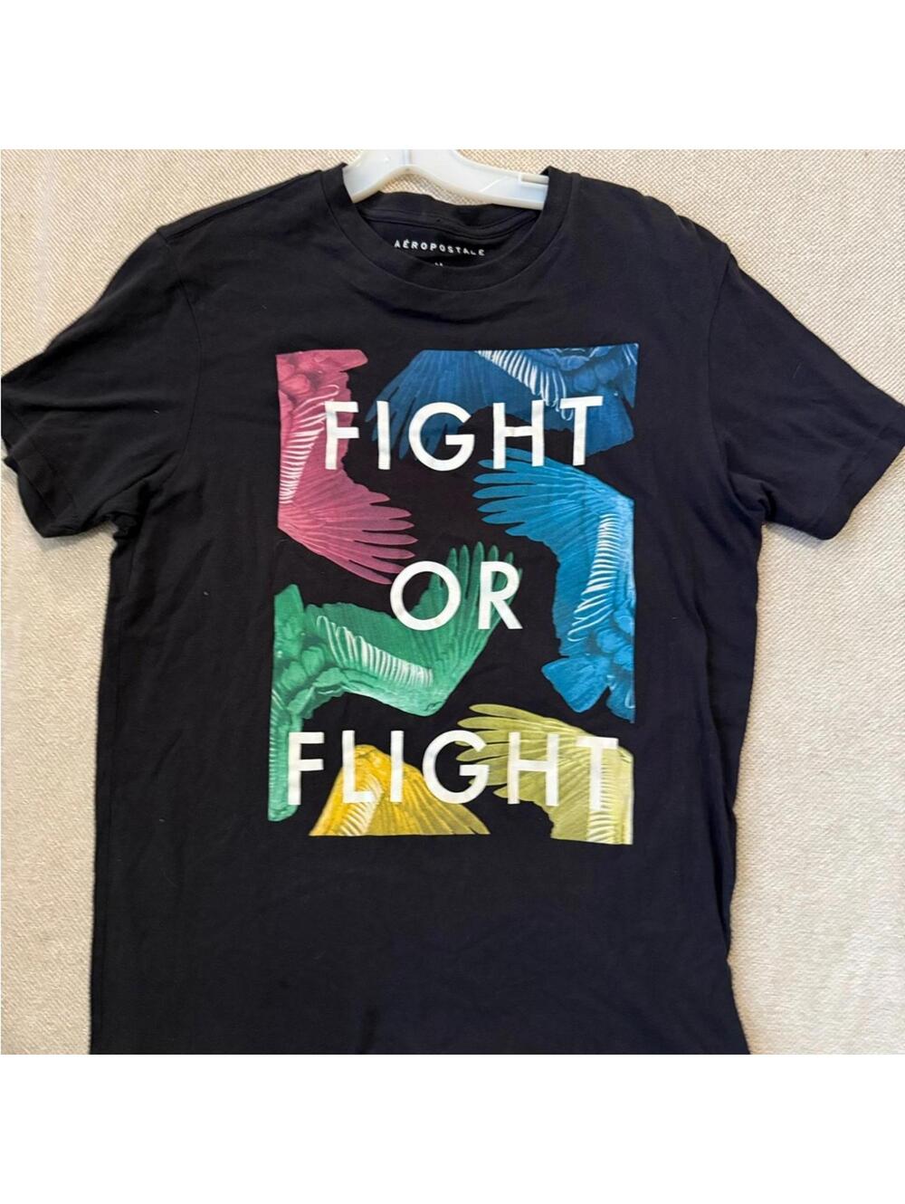 Aeropostale Black Tee with Colorful Graphic